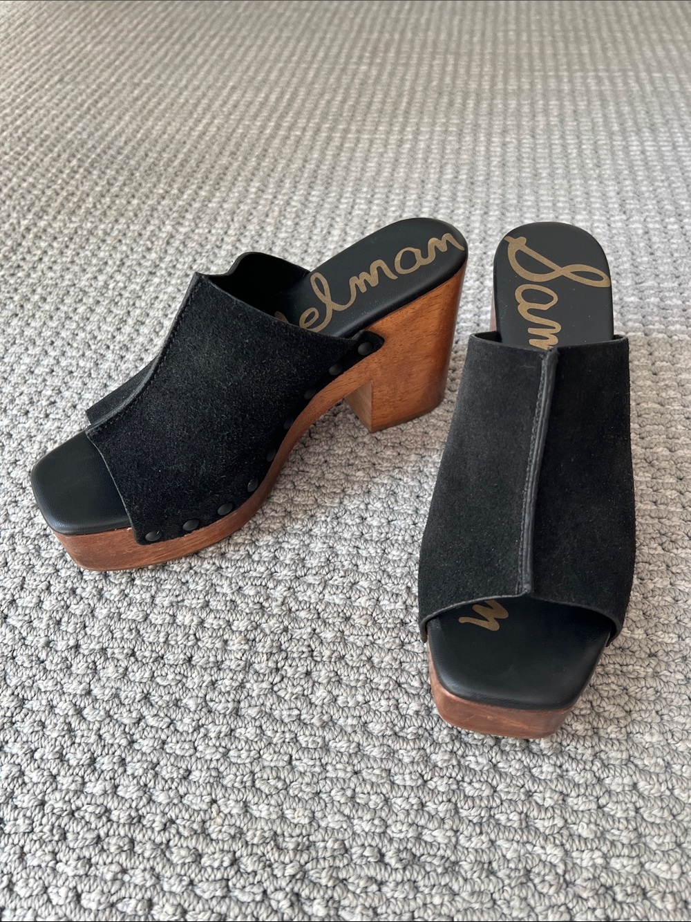Sam Edelman Black Suede Slip-On Mule